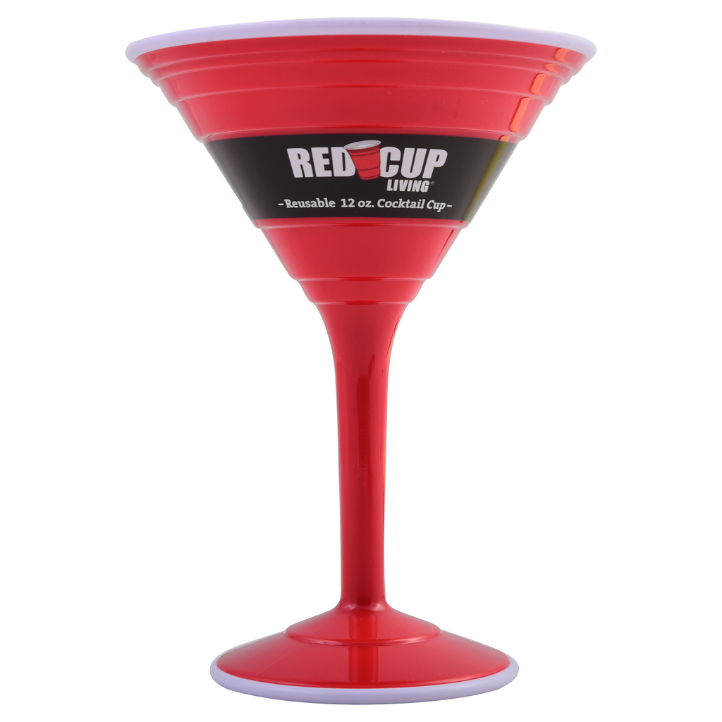 Redcupliving 12oz Reusable Cocktail Cups | BPA-Free Double-Wall Red Drinkware