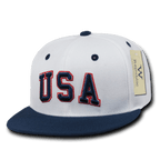 Decky 1078-Wht Piped Crown Snapbacks  White