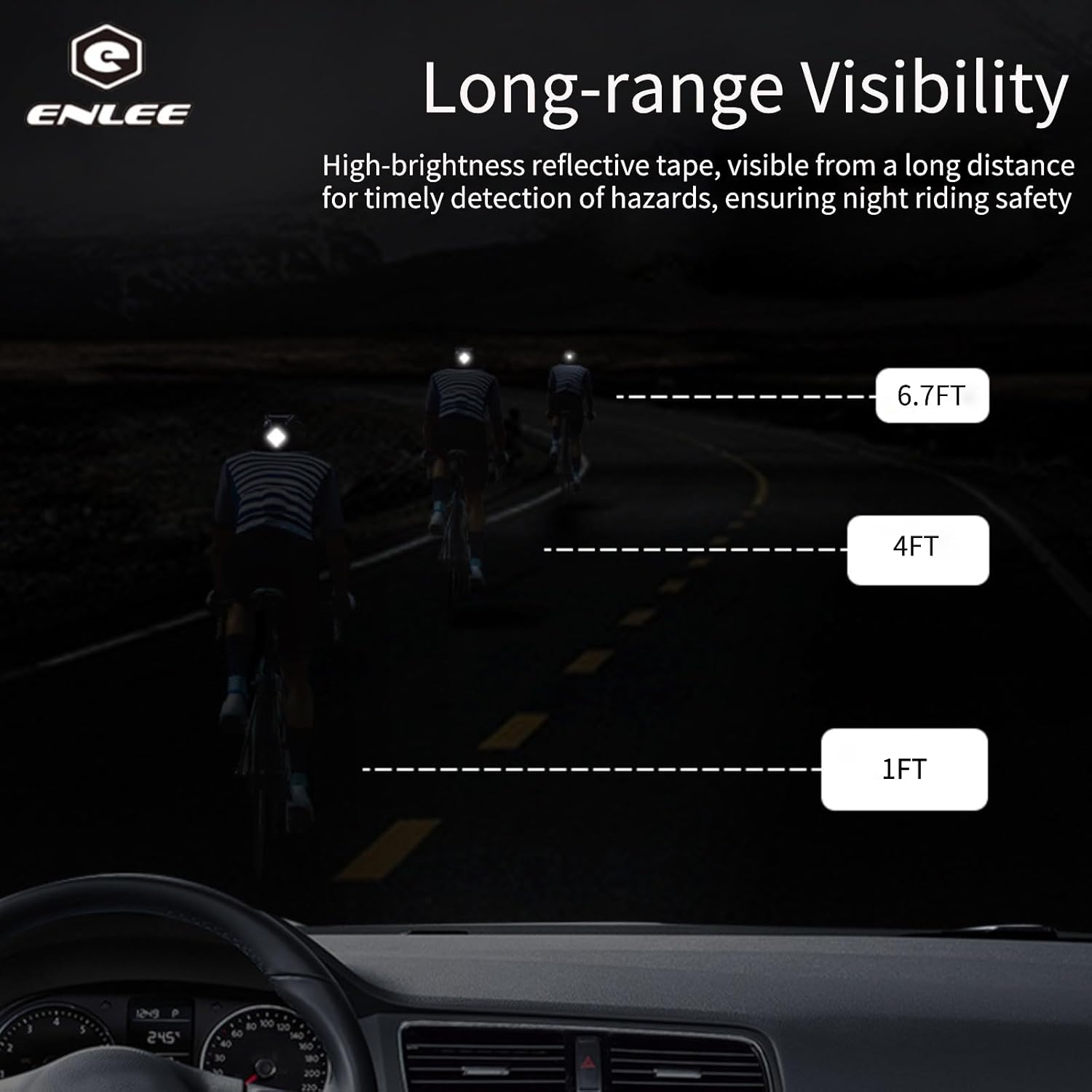 ENLEE Bicycle Reflective Stickers for Enhanced Safety - Bike Wheel Reflectors and Bicycle Stickers for Maximum Visibility E238
