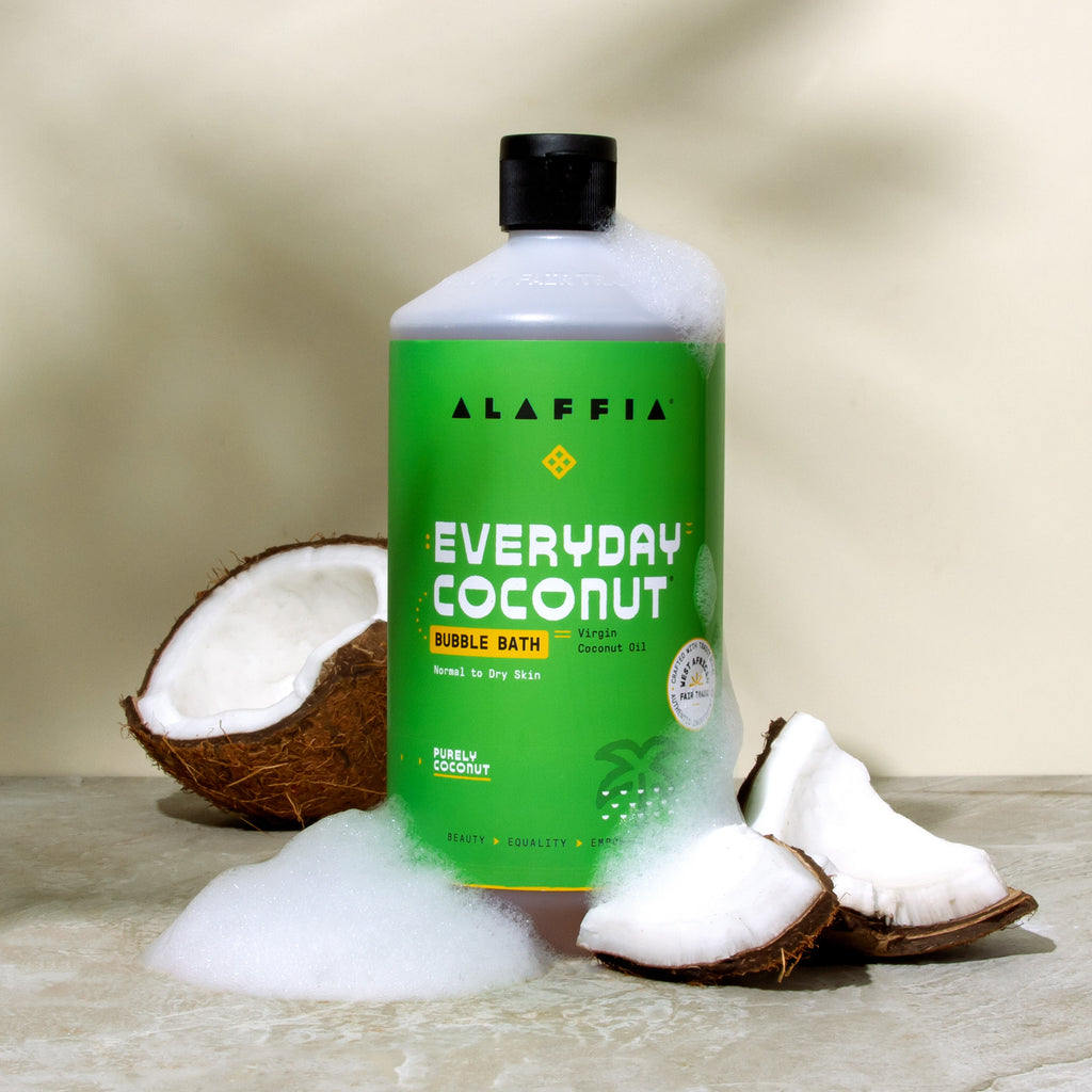 Alaffia EveryDay Coconut Bubble Bath, Purely Coconut  32oz