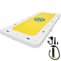 VEVOR Inflatable Dock Floating Platform, 12 x 6 ft, 3-5 Person Capacity, 6 inches Thick, Swim Dock with Hand Pump, Electric Air 