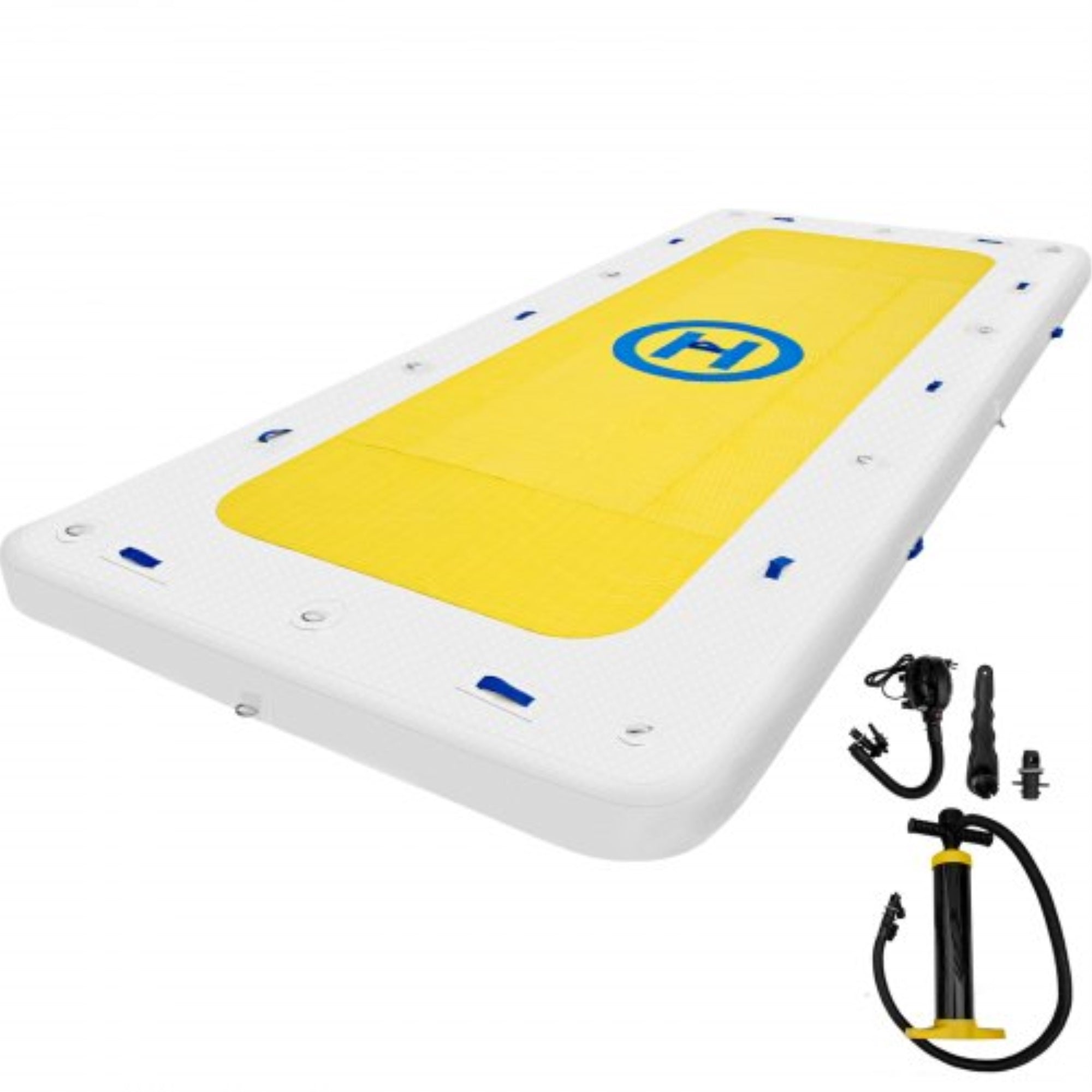 VEVOR Inflatable Dock Floating Platform, 12 x 6 ft, 3-5 Person Capacity, 6 inches Thick, Swim Dock with Hand Pump, Electric Air 