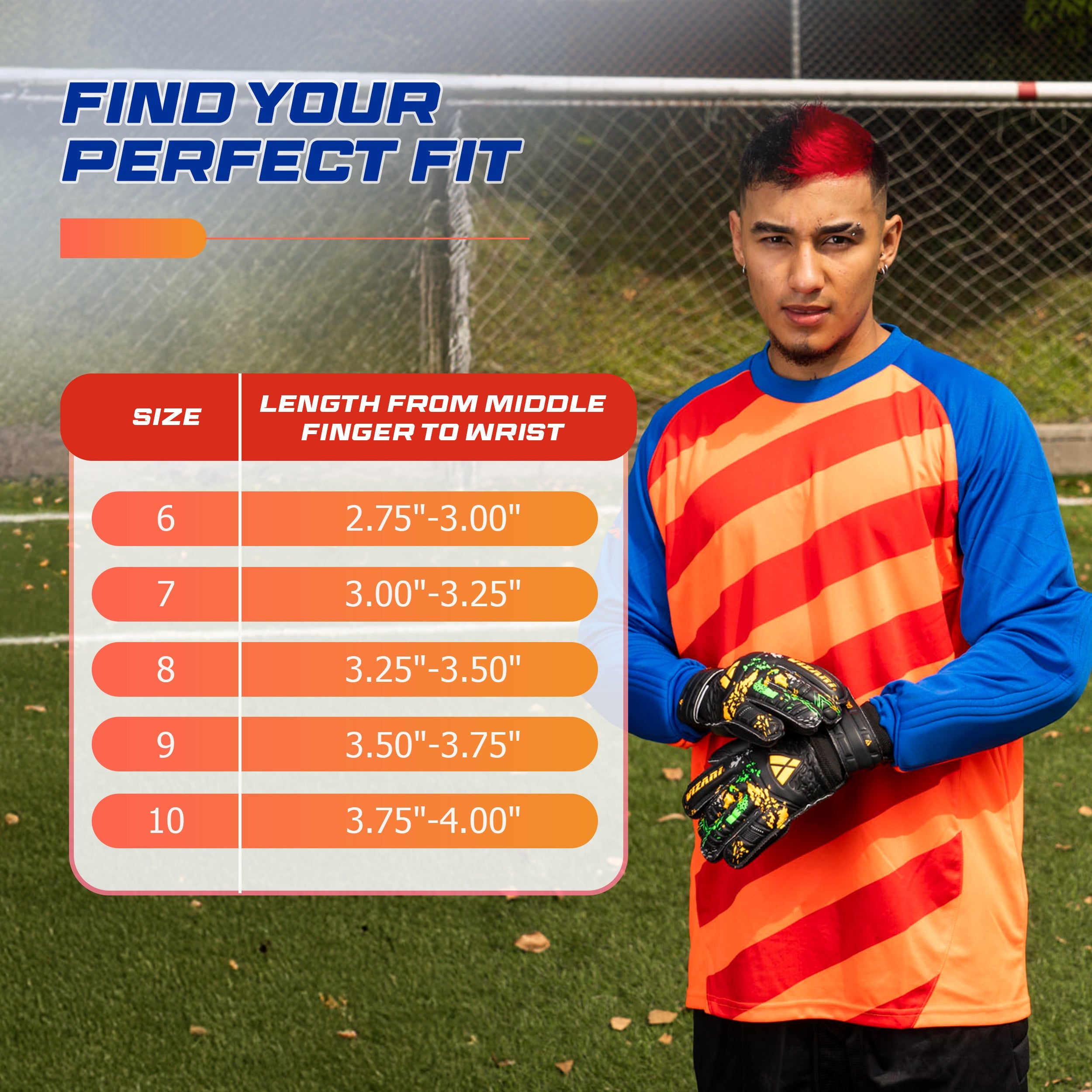 Galaxy F.P. Goalkeeping Glove-Black/Orange - Vizari Sports