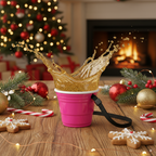 Redcupliving 2 oz Pink Reusable Shot Cup with Lanyard