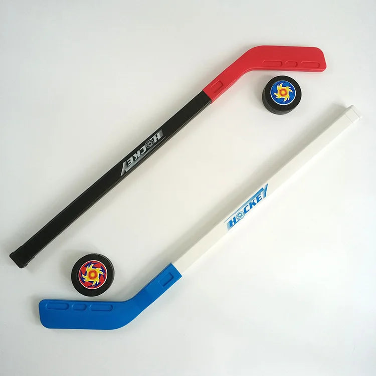 A Set Children's Toy Pulley Ice Hockey 72CM Plastic Hockey Stick Children's Outdoor Sports Toy Hockey Stick