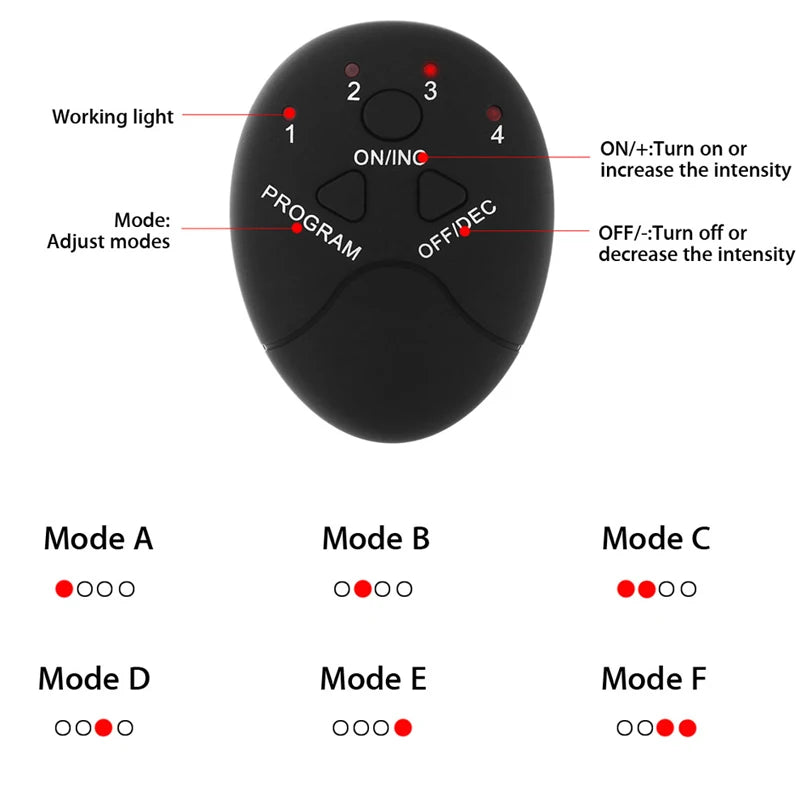 Electric Muscle Stimulator Wireless Buttocks Hip Trainer Abdominal ABS Stimulator Fitness Body Slimming Massager
