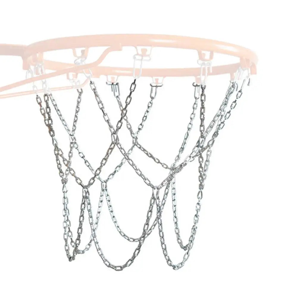 Stainless Steel Basketball Net Heavy Duty Metal Chain Replacement With 12 Hooks Rustproof Basketball Hoop Replacement Ordinary