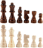 32 Pieses Wooden Chess Standard Tournamen Staunton Wood Chessmen 8cm King Height，Chess Pieces Only No Board