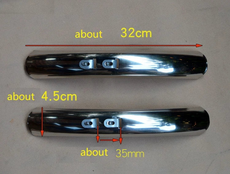 700C Stainless Steel Mudguard City Retro Bike Fender Fixed Gear Bicycle Silver Front Rear Fenders