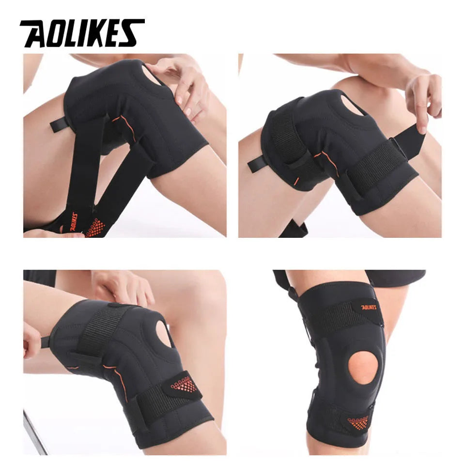 AOLIKES New Knee Brace for Knee Pain with Side Stabilizers Women Men Knee Pad Meniscus Tear Patella Gel Pads Knee Support