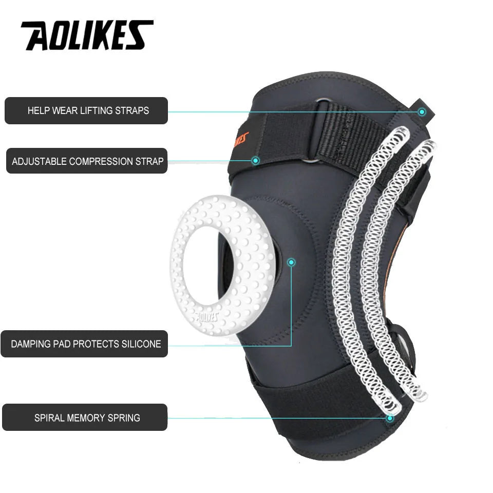 AOLIKES New Knee Brace for Knee Pain with Side Stabilizers Women Men Knee Pad Meniscus Tear Patella Gel Pads Knee Support