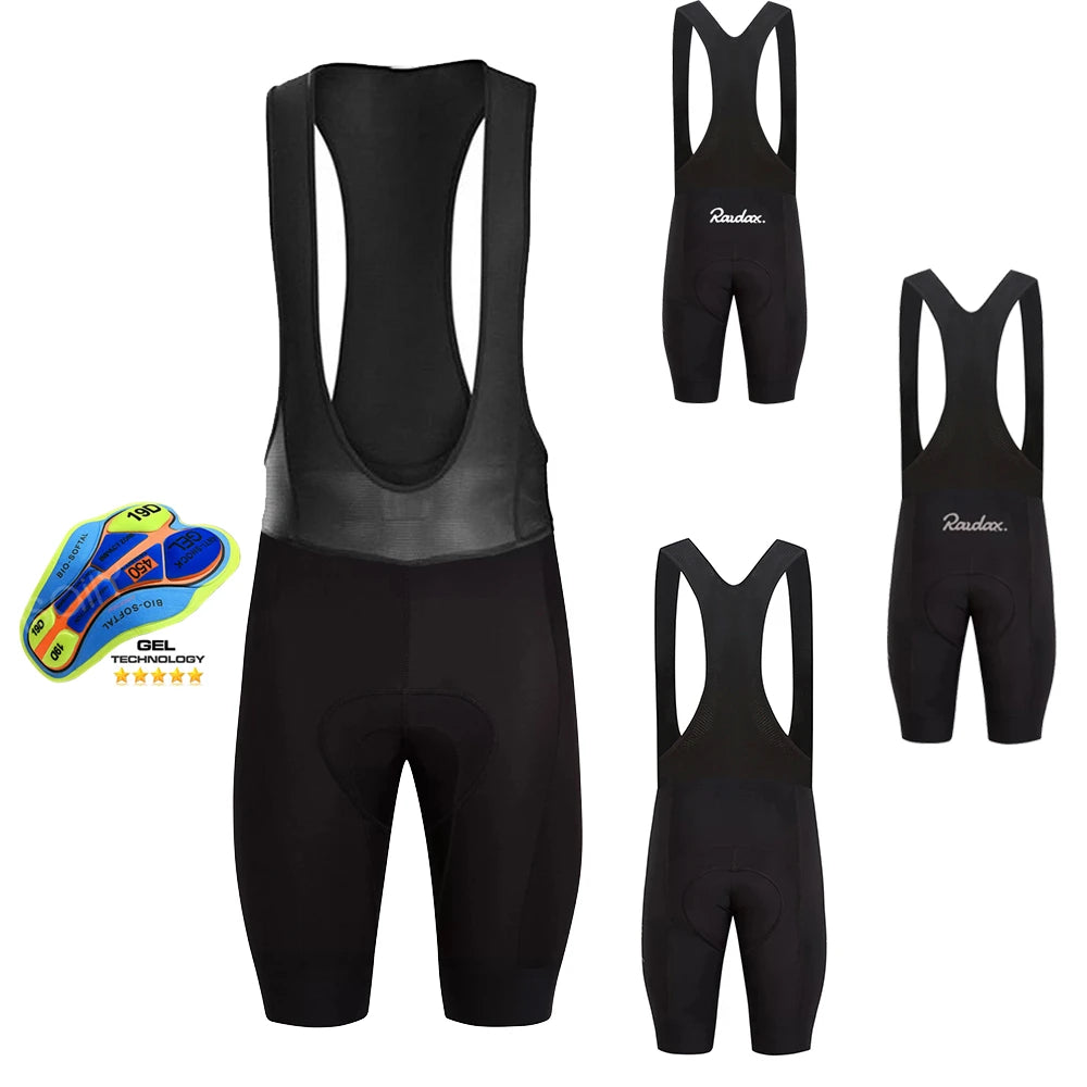 Raudax Cycling Bib Shorts 2025 Men Sports Team Mtb Cycling Black Bib Shorts Women's Bicycle Riding Shorts Sports Running Shorts