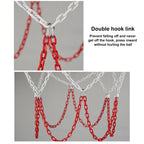 Stainless Steel Basketball Net Heavy Duty Metal Chain Replacement With 12 Hooks Rustproof Basketball Hoop Replacement Ordinary