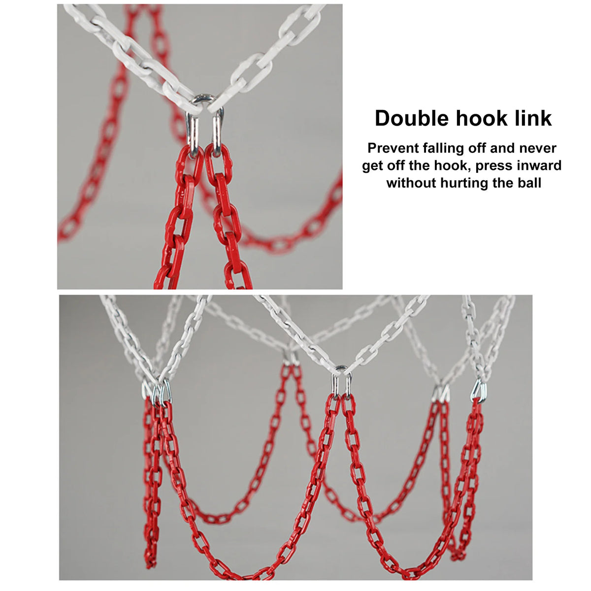 Stainless Steel Basketball Net Heavy Duty Metal Chain Replacement With 12 Hooks Rustproof Basketball Hoop Replacement Ordinary