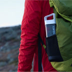 Clean Bottle Square Water Bottle 25oz, BPA-Free Plastic, Clear, Model PSQ-INF-CLEAR, Leak Proof with Carabiner Lid