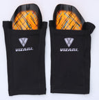 Soquel Soccer Slip in Shin Guard with Pocketed Sleeve-Orange/Black - Vizari Sports