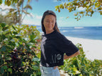 CAB W CROP ALOHA TEE BLK M