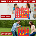 Bolaball 4 in a Row Outdoor Game - 1.8 Ft Life-Size Lawn Game for Family & Kids, Red Plastic, Model 317585