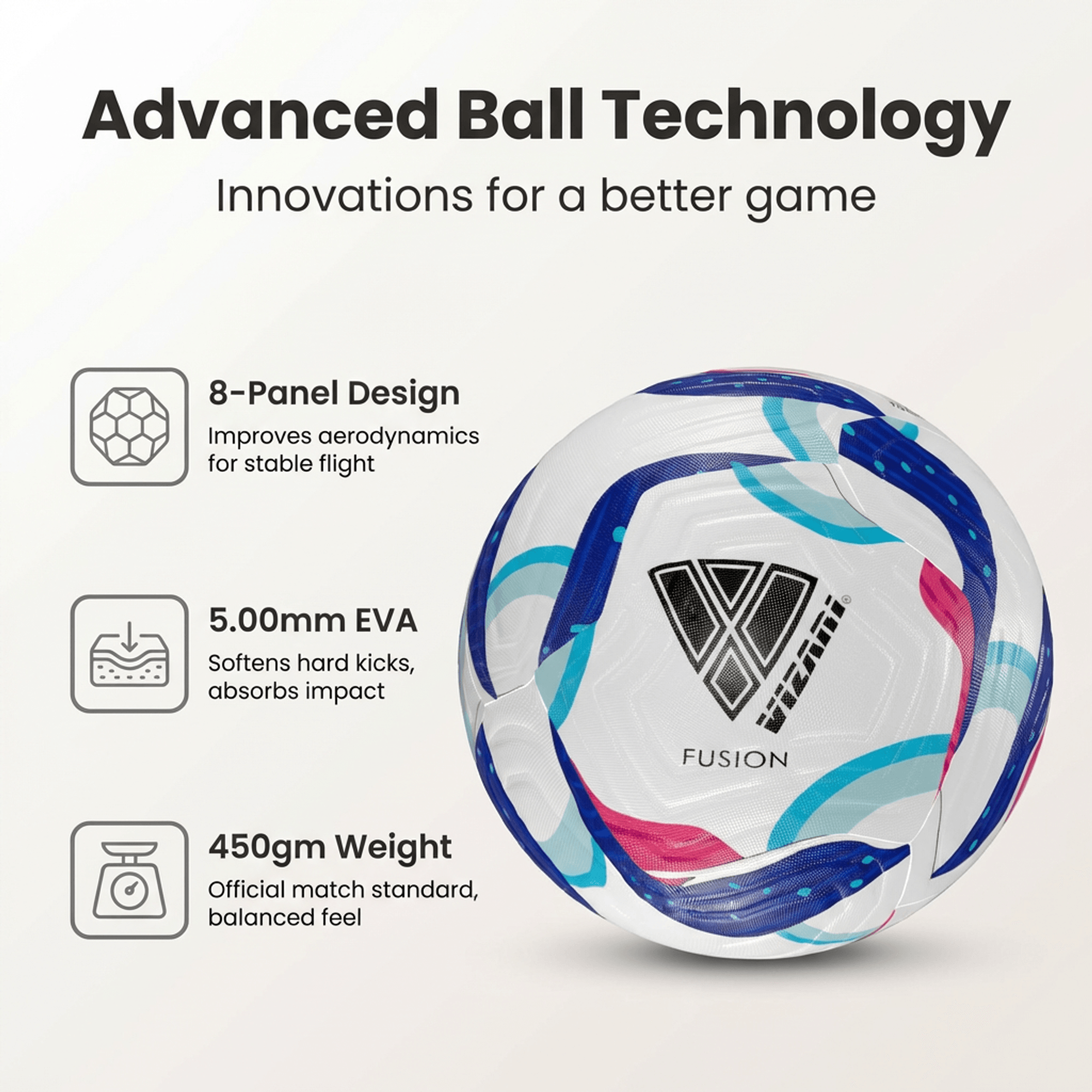 Vizari Fusion Soccer Ball – Size 4 & 5