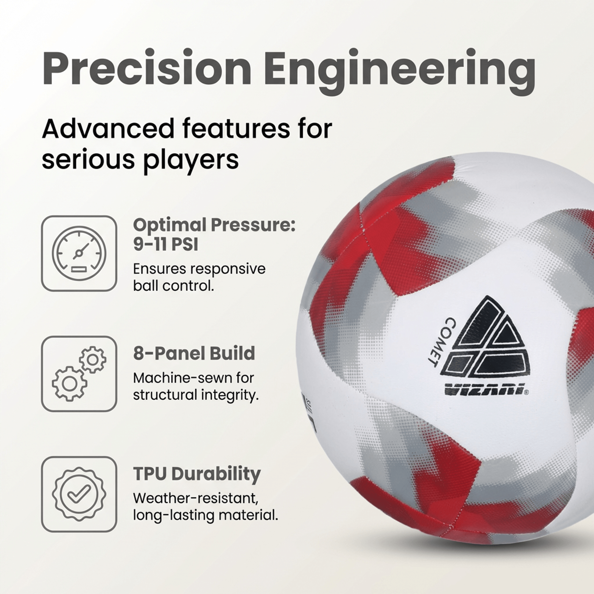 Vizari Comet Red Soccer Ball
