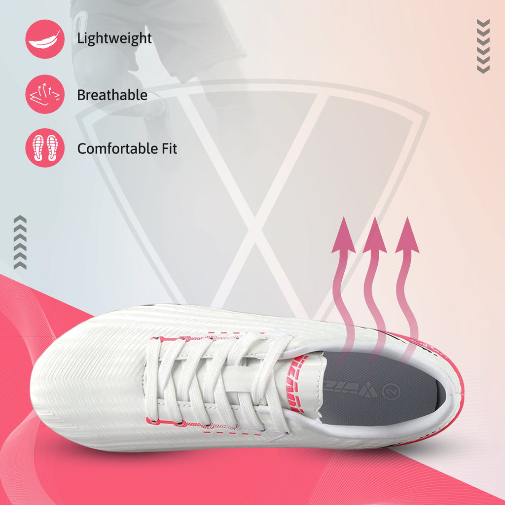 Vizari Tesoro Junior Firm Ground Soccer Cleats – White/Pink