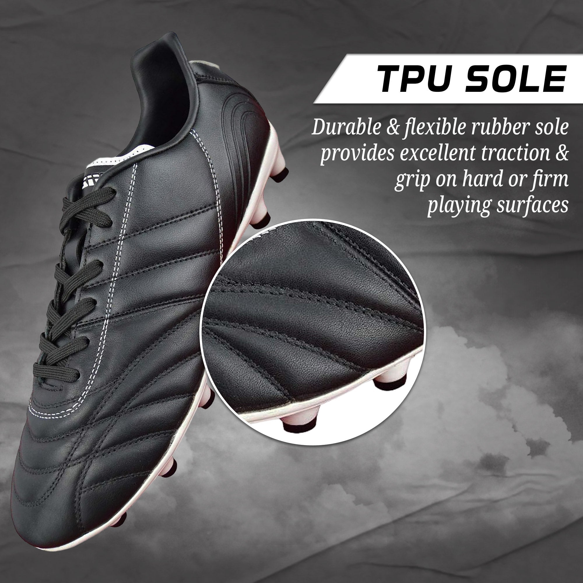 Classico Junior Firm Ground Soccer Shoes -Black/White - Vizari Sports