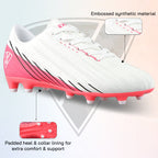Vizari Tesoro Junior Firm Ground Soccer Cleats – White/Pink