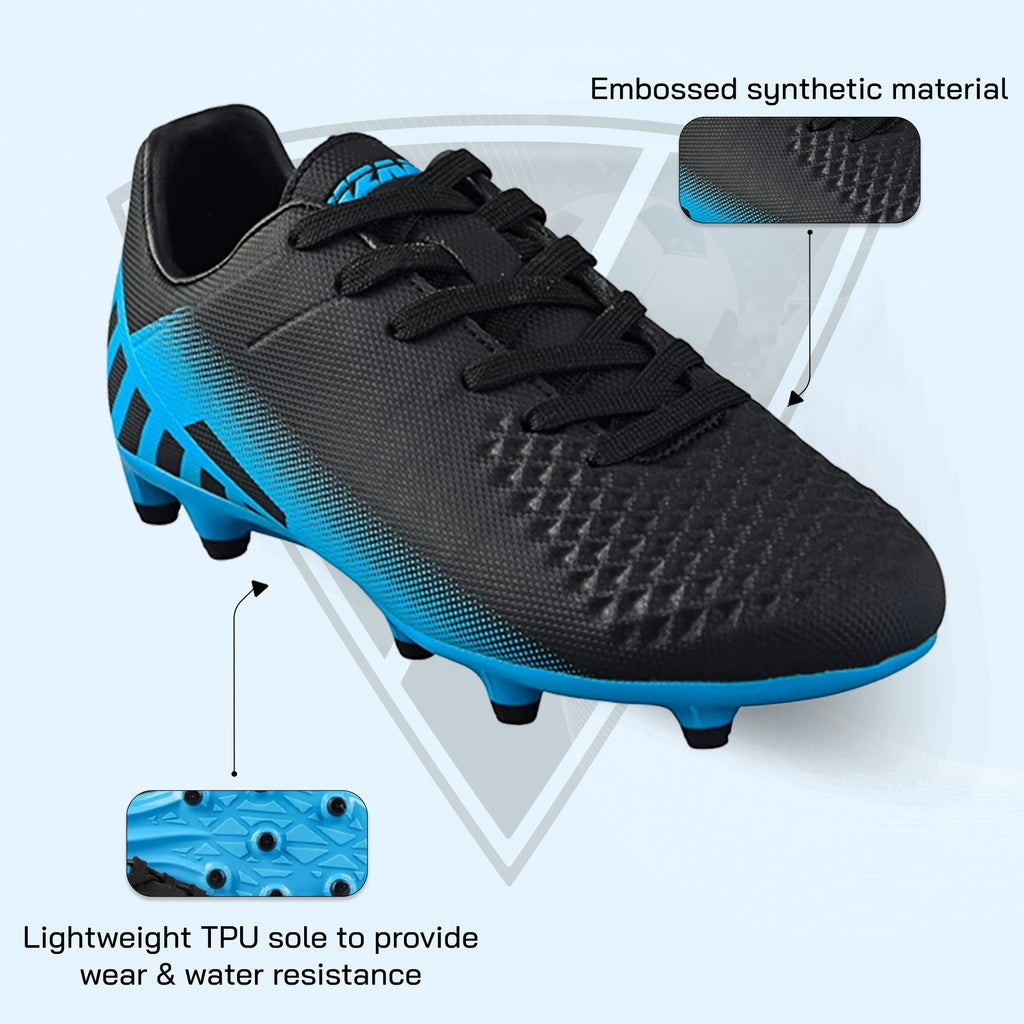 Vizari Santos Firm Ground Soccer Shoes – Black/Sky Blue