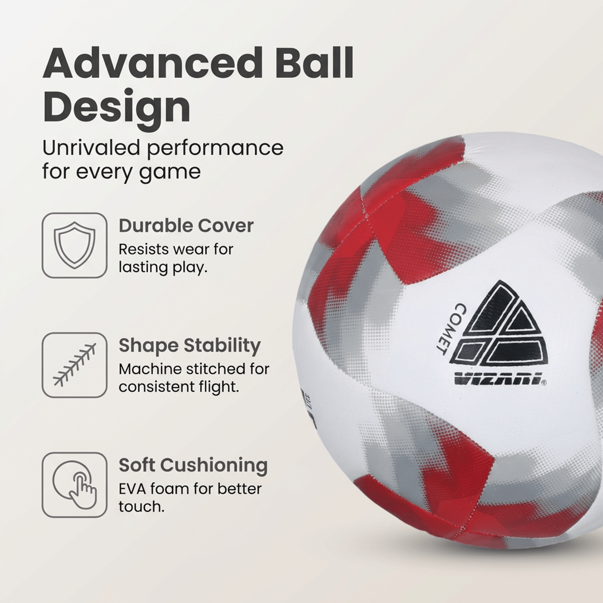 Vizari Comet Red Soccer Ball