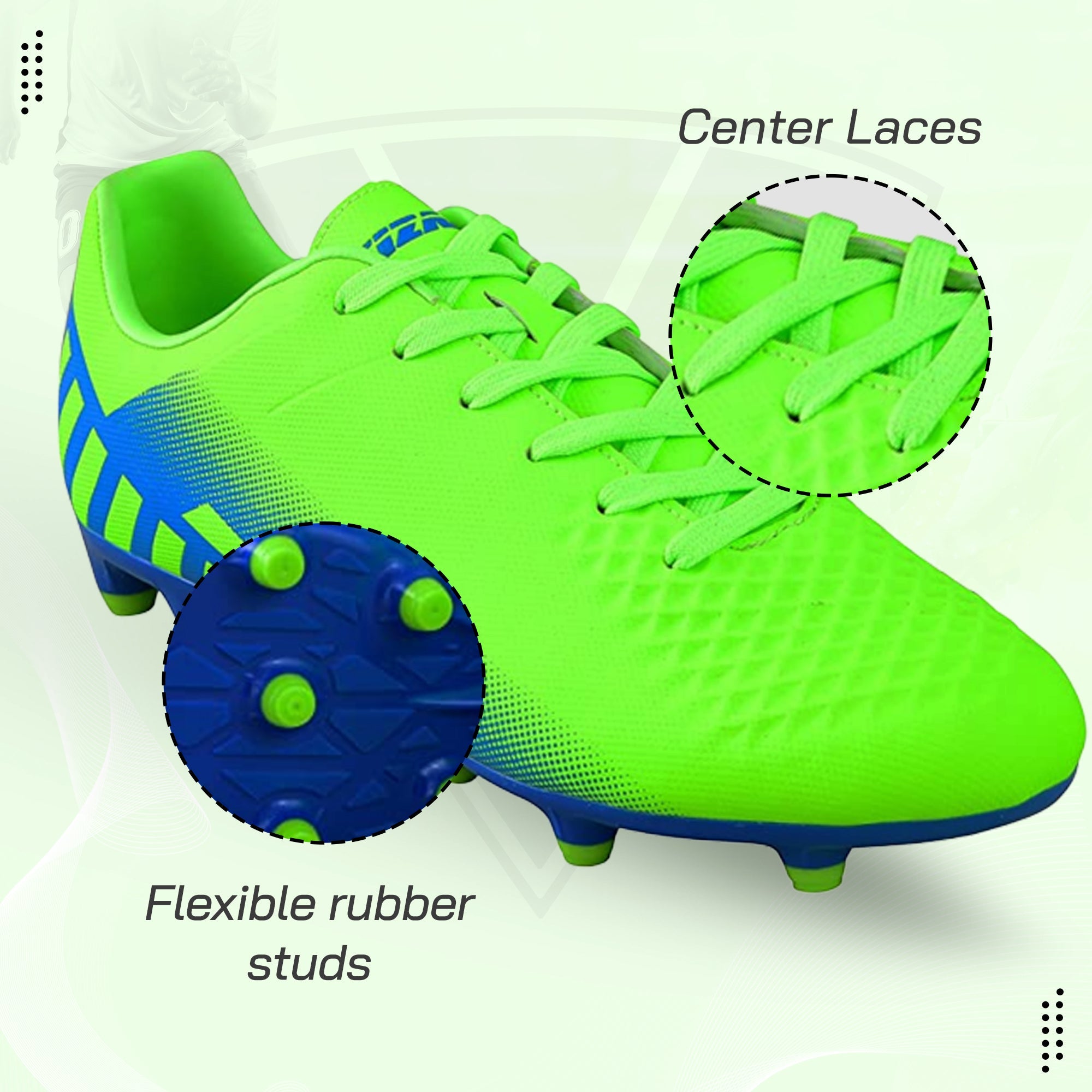 Santos Firm Ground Soccer Shoes -Green/Blue - Vizari Sports