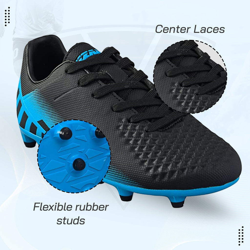 Vizari Santos Firm Ground Soccer Shoes – Black/Sky Blue