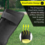 Malaga Soccer Shin Guard with Adjustable Straps-Black/Yellow - Vizari Sports