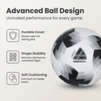 Vizari Comet Soccer Ball – Black, Machine-Sewn 8-Panel Training Ball