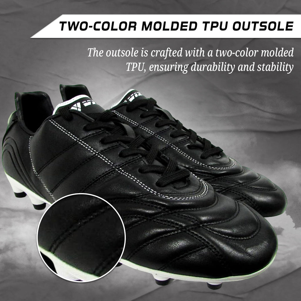 Classico Firm Ground Soccer Shoes -Black/White - Vizari Sports