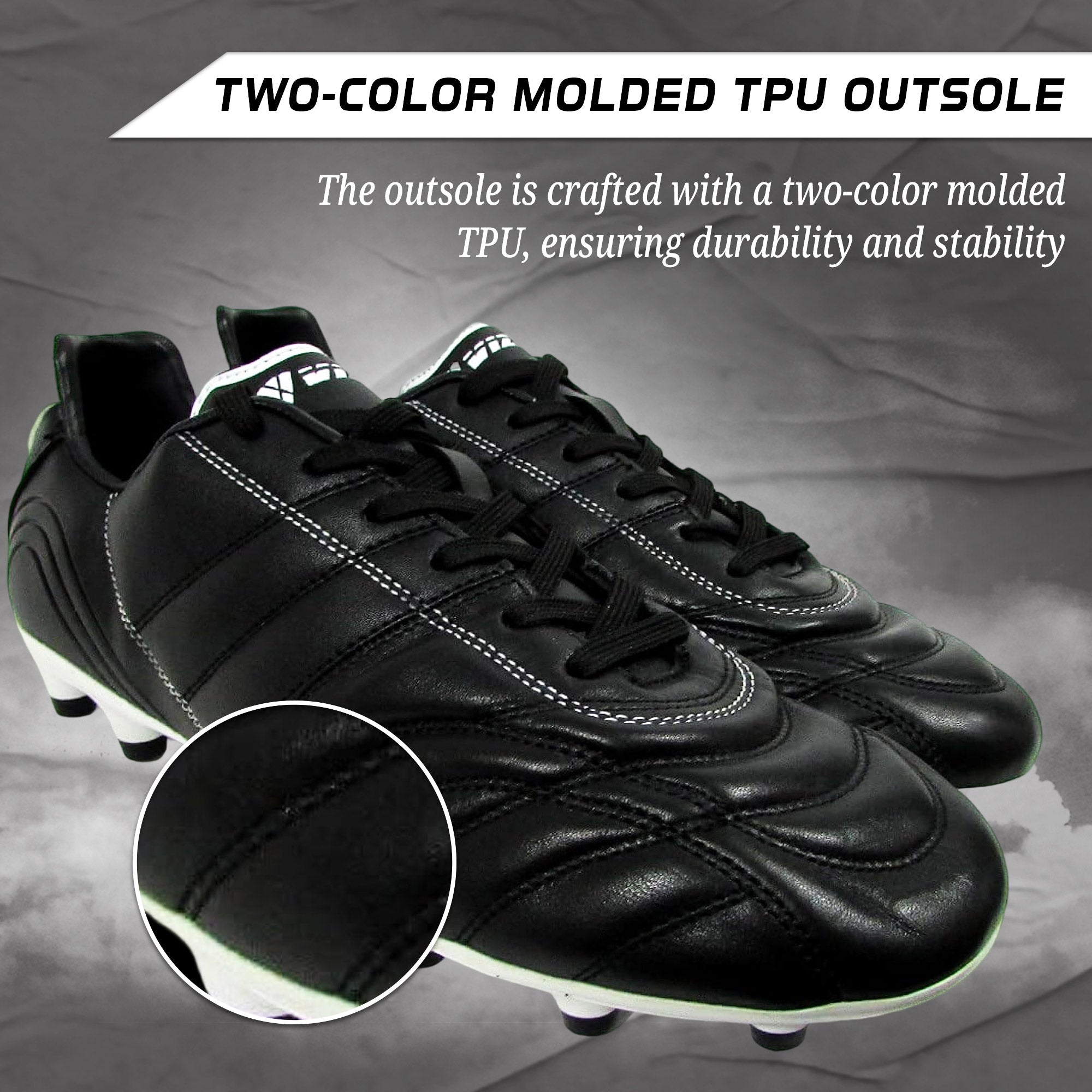 Classico Firm Ground Soccer Shoes -Black/White - Vizari Sports