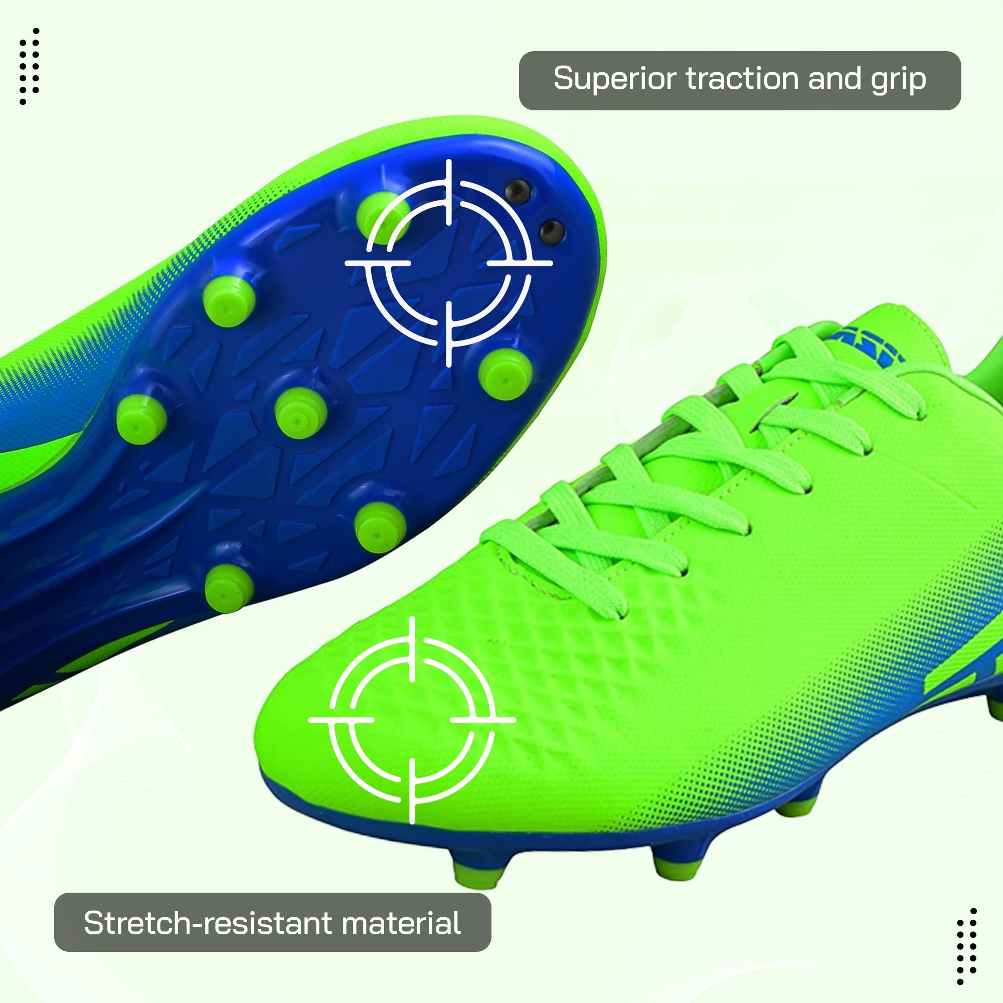 Santos Firm Ground Soccer Shoes -Green/Blue - Vizari Sports