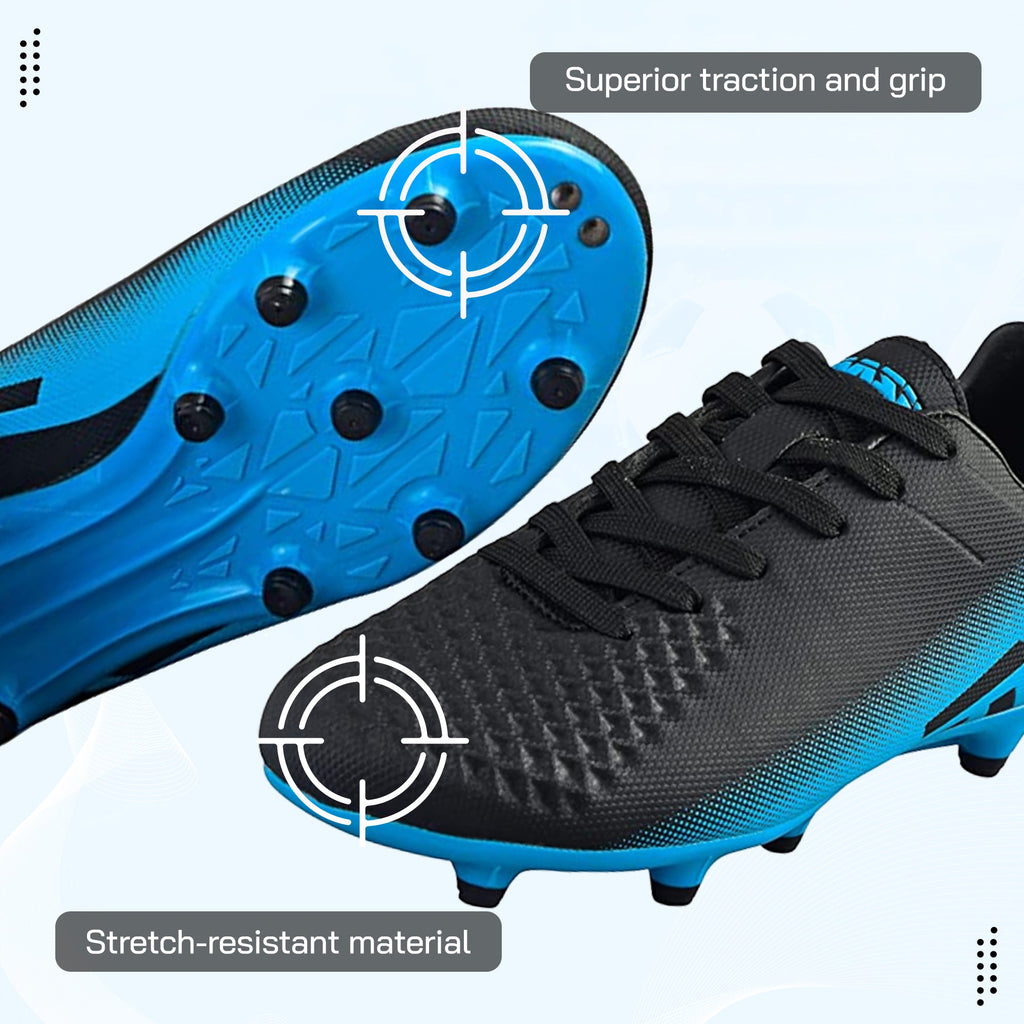Vizari Santos Firm Ground Soccer Shoes – Black/Sky Blue