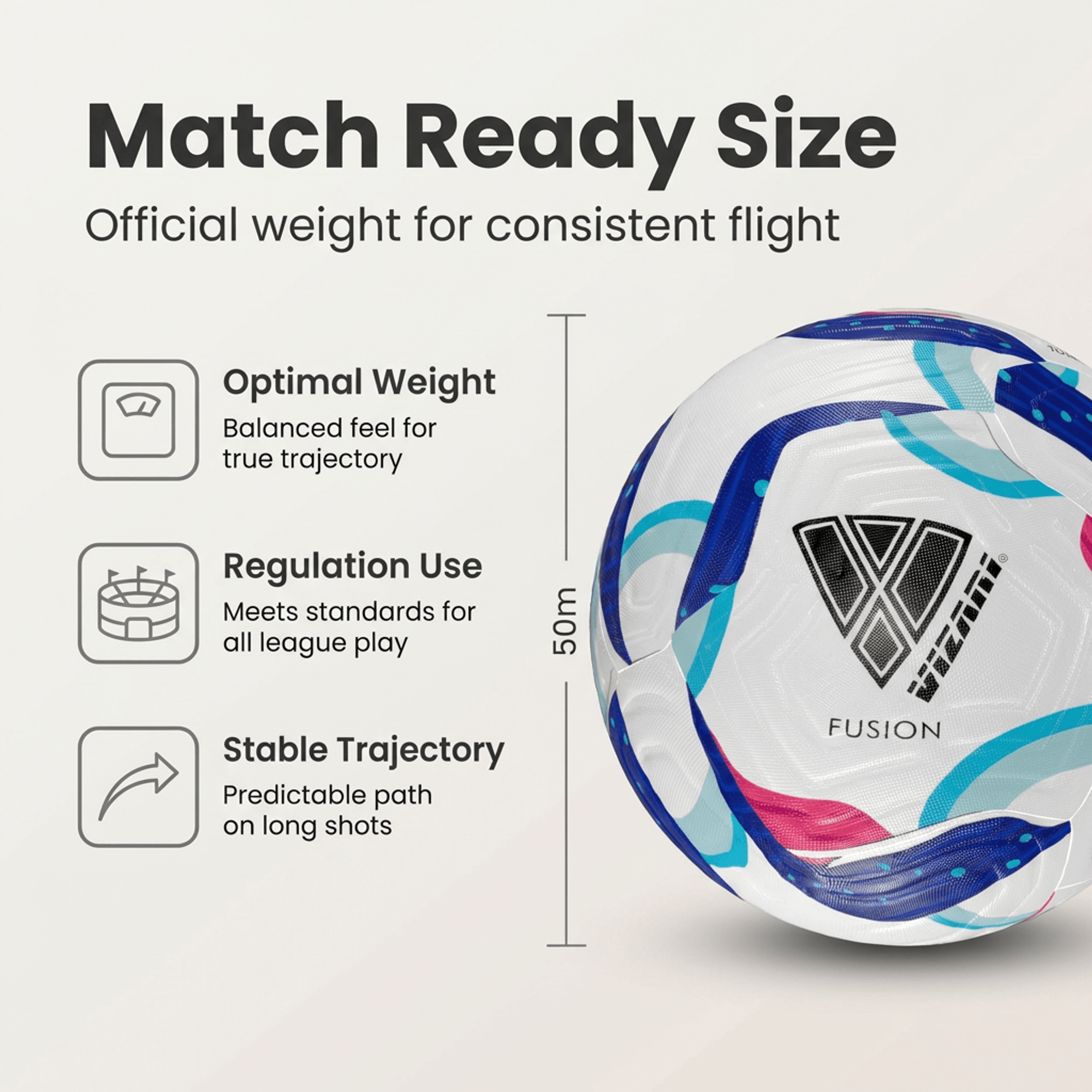 Vizari Fusion Soccer Ball – Size 4 & 5