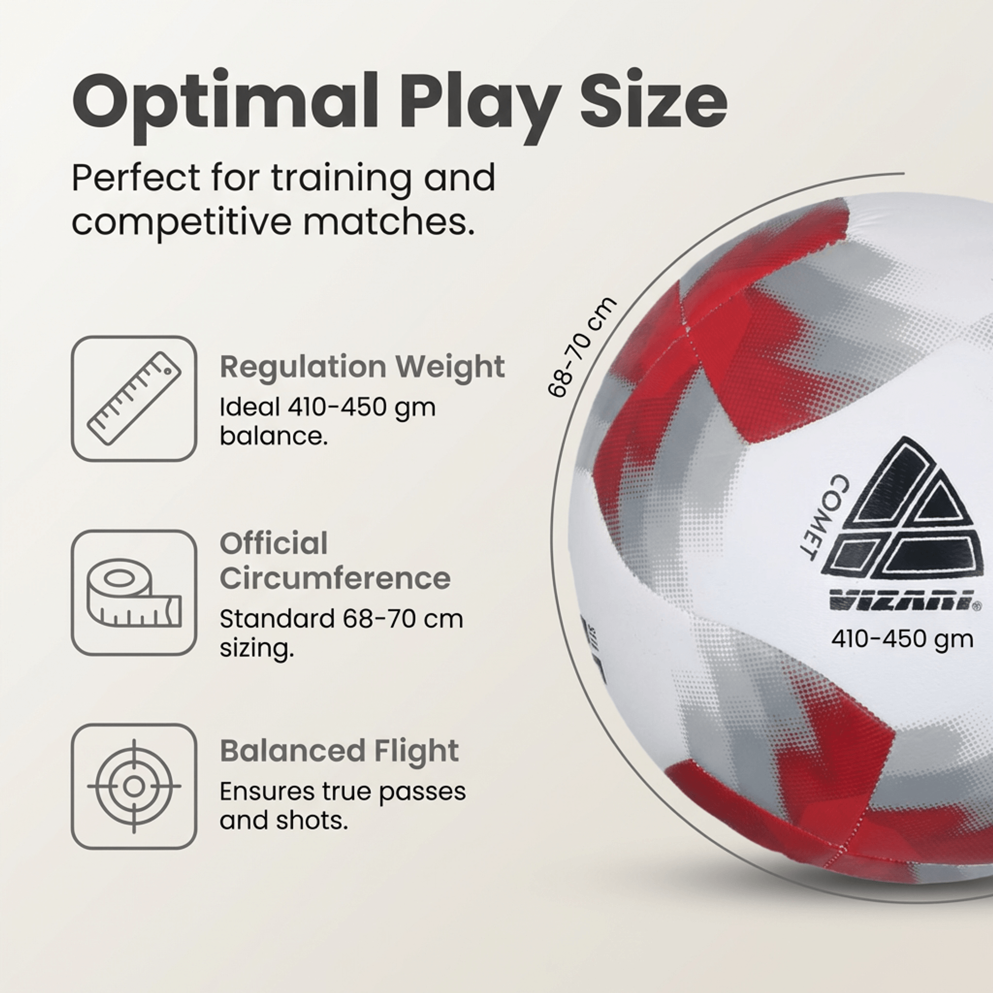 Vizari Comet Red Soccer Ball