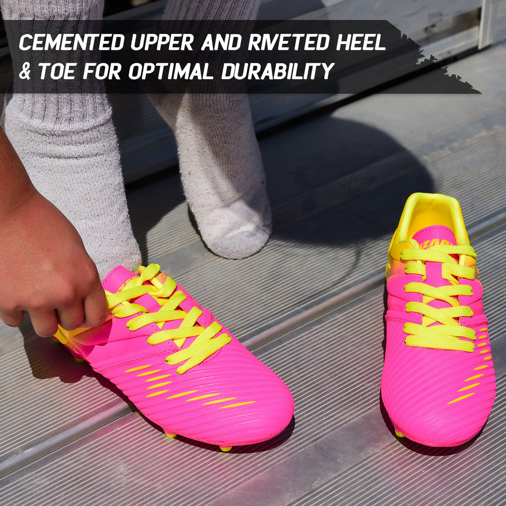 Liga Firm Ground Soccer Shoes -Pink/Yellow - Vizari Sports