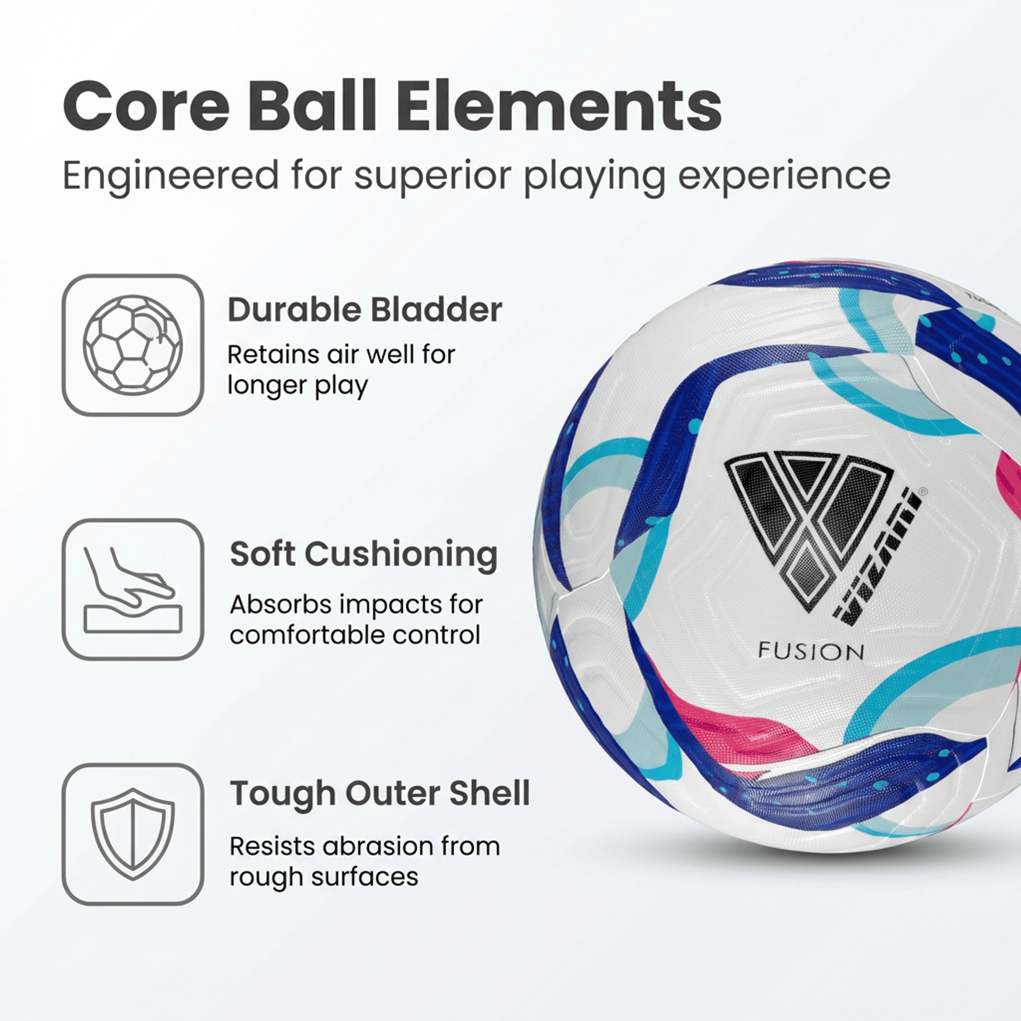 Vizari Fusion Soccer Ball – Size 4 & 5