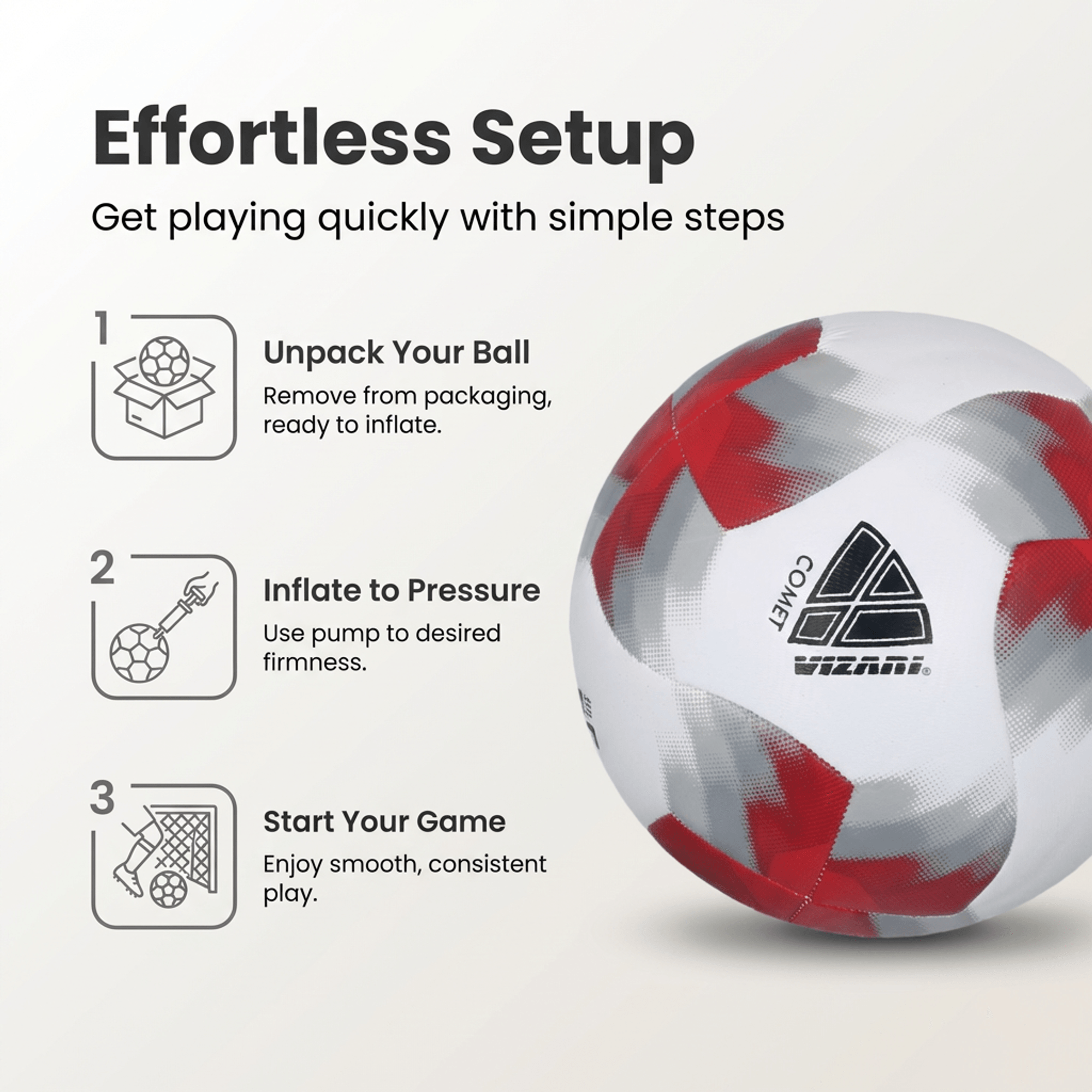 Vizari Comet Red Soccer Ball