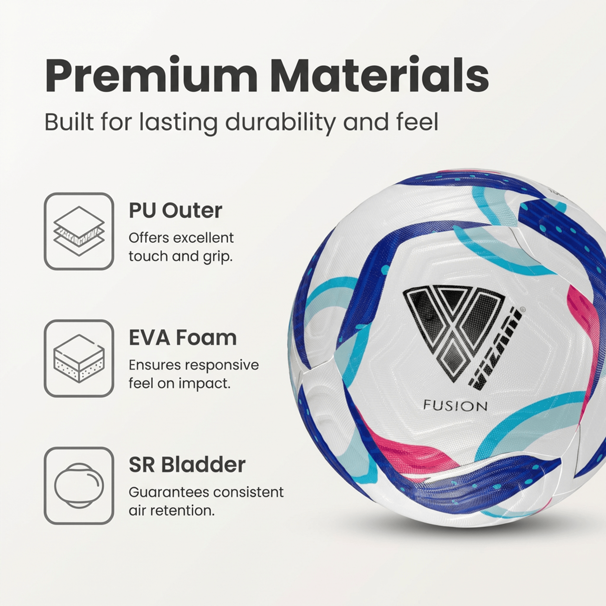 Vizari Fusion Soccer Ball – Size 4 & 5