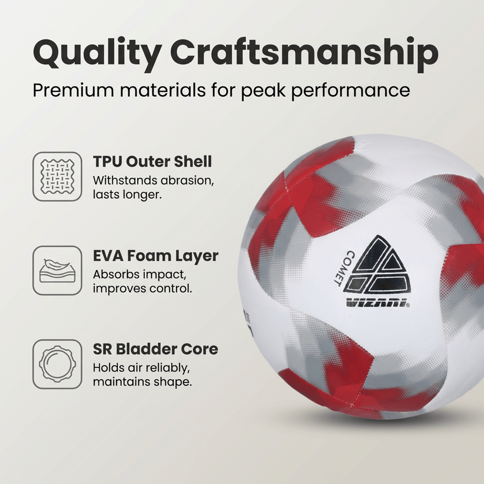 Vizari Comet Red Soccer Ball