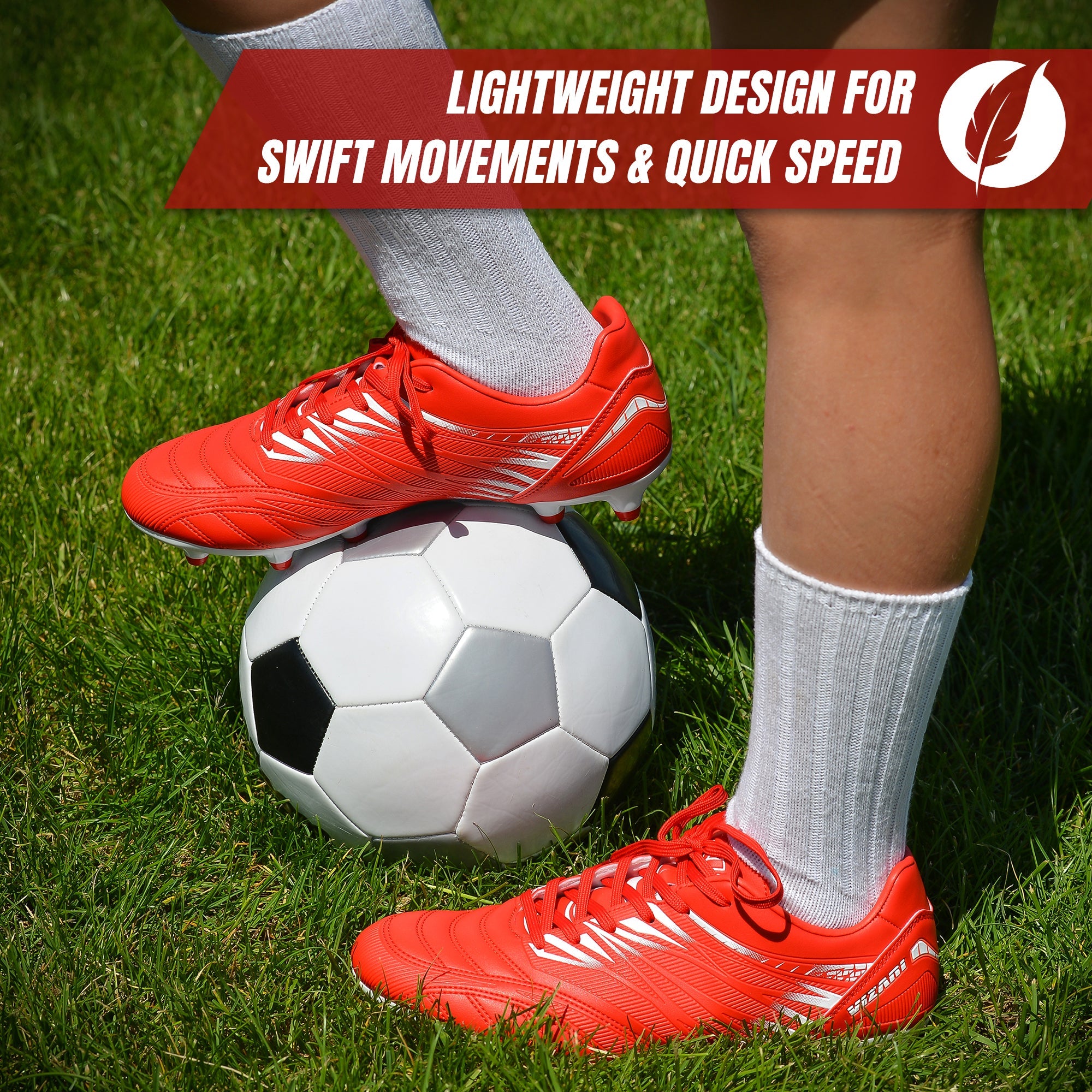 Valencia Firm Ground Soccer Cleats - Red/White - Vizari Sports