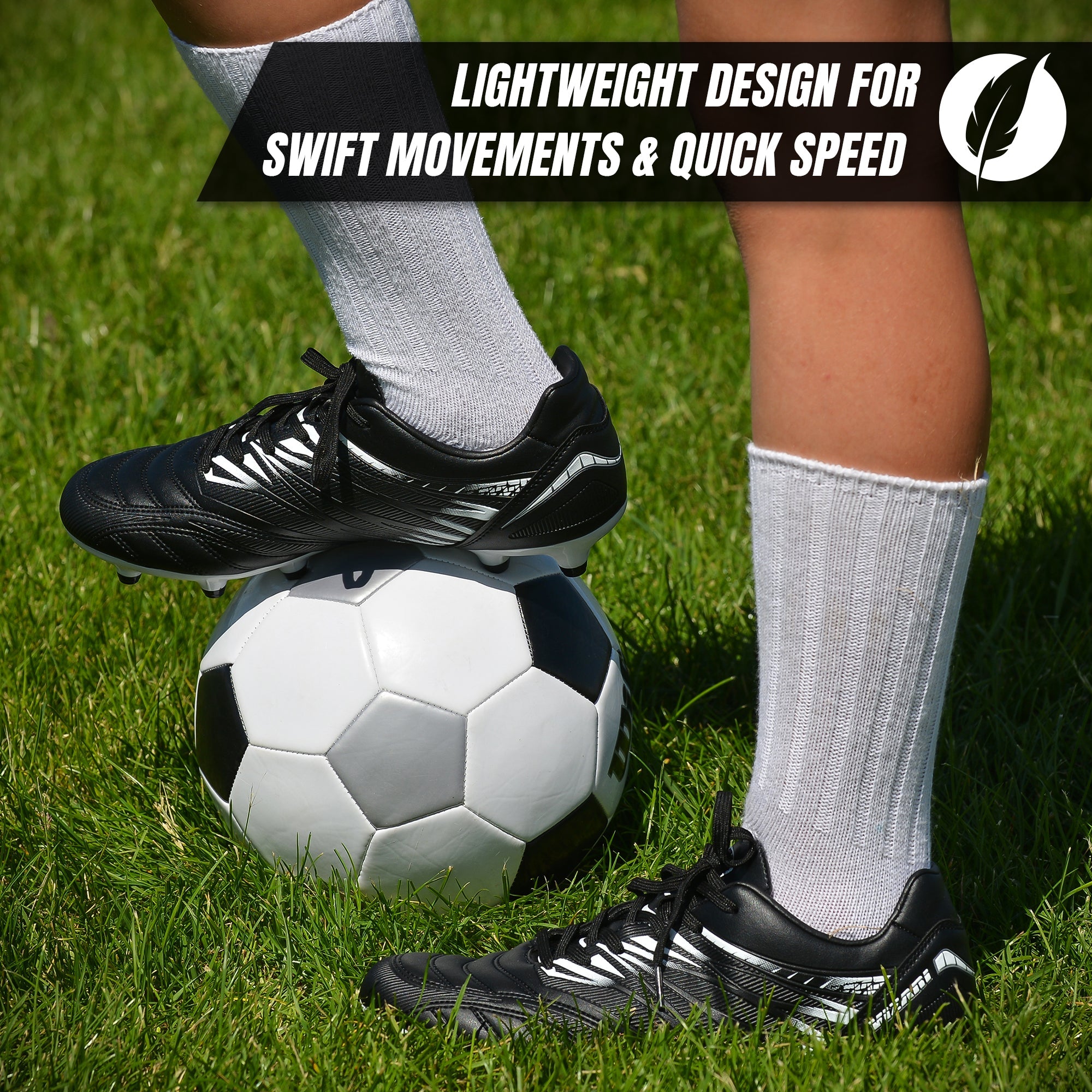 Valencia Firm Ground Soccer Cleats - Black/White - Vizari Sports