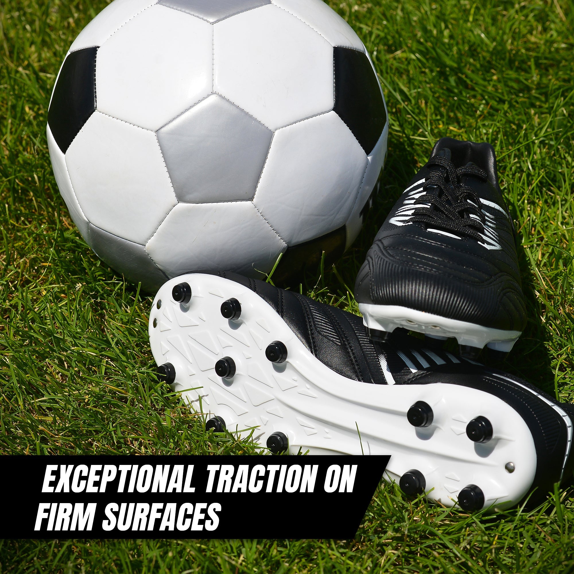 Valencia Firm Ground Soccer Cleats - Black/White - Vizari Sports