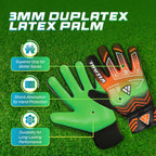 Junior Stopper Goalkeeping Glove - Orange/Green - Vizari Sports