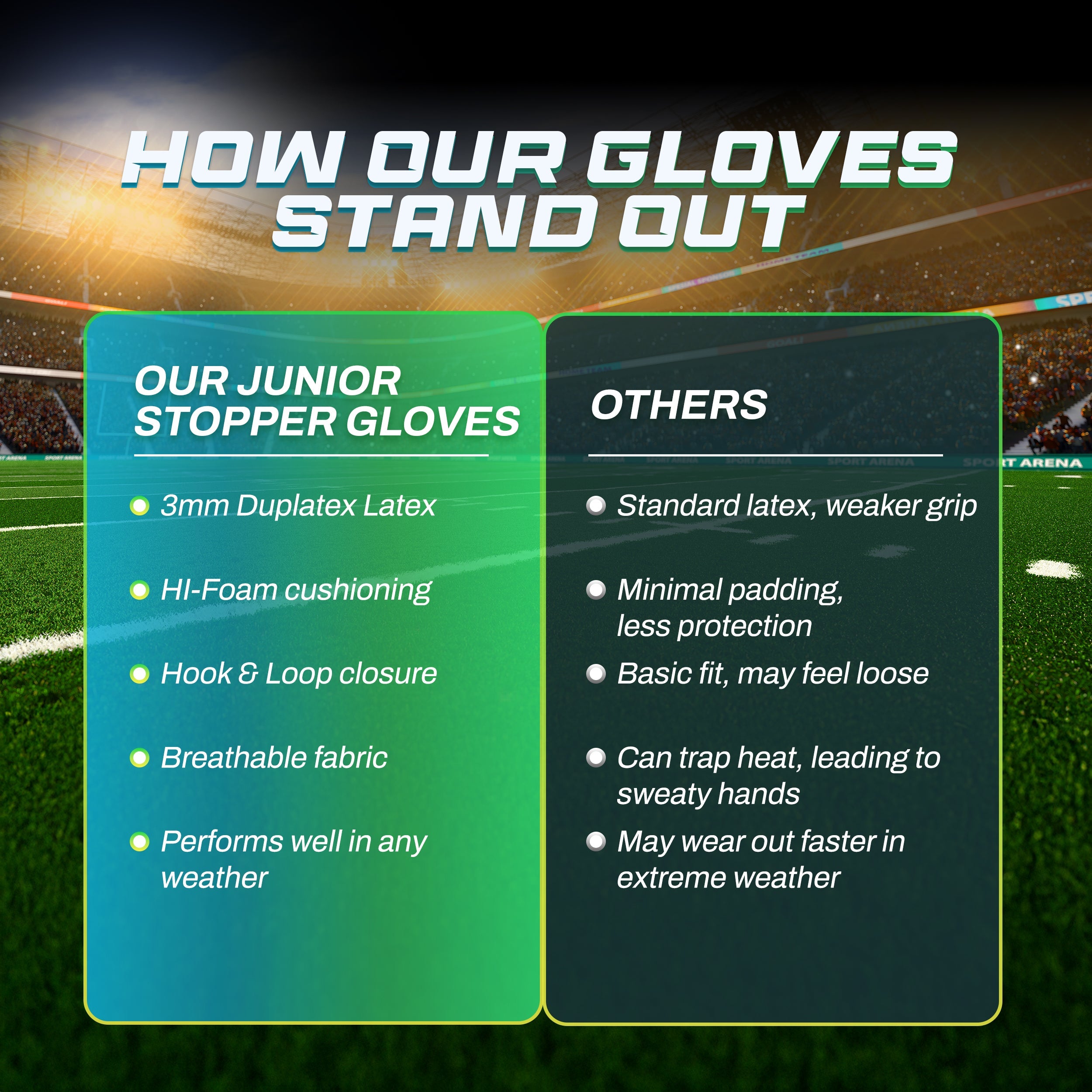 Junior Stopper Goalkeeping Glove - Orange/Green - Vizari Sports