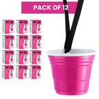 Redcupliving 2 oz Pink Reusable Shot Cup with Lanyard